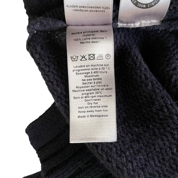 Zadig & Voltaire Malta We Core Cho Sweater Size S Merino Wool Navy Blue $398 - Picture 7 of 8
